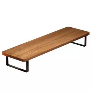 BenF Home 듀얼 모니터 받침대 모던 우드 데스크 수납 선반 스탠드 컴퓨터 거치대모니터 높이조절 낮은 선