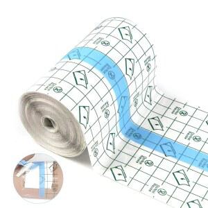 방수 붕대 투명 필름 드레싱, 4인치 x 10.94야드 - 두 번째 피부 치유 보호, 접착 샤워 실드 드레싱 테이프 애프터케어 수영 문신용