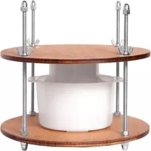 치즈 제조를 위한 나무 프레스 금속 가이드 호두 및 몰드 직경 11 팔로워 피스톤 1.3 Qt - 소형 가정용