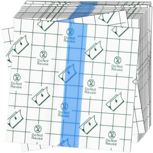 오브타님 50매 투명 방수 신축성 접착 붕대 필름 드레싱 테이프 커버 타투 샤워 수영 보호대 (4 x 4 인치)