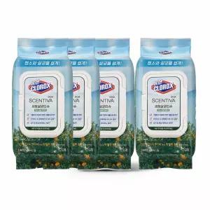 유한크로락스 센티바 세정살균티슈 시칠리안트러스 캡형 76매x4개스크럽 청소 다목적클리너 유한 소독 주방