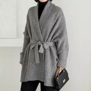 김여사 [빅사이즈](신상품)(66-88) 럭스 숄카라 가디건 2VC601307