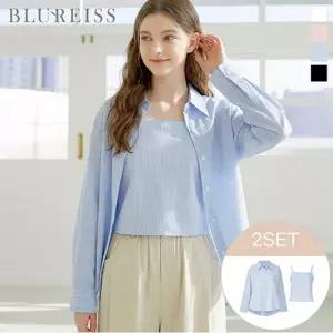 [블루레이스] [2SET]써머 줄지 블라우스+나시_B6M1BL5671