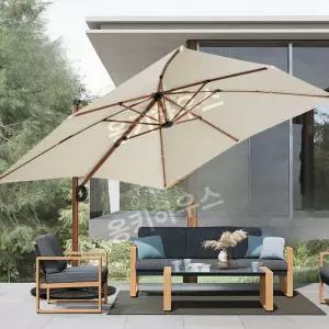 해수욕장 파라솔 민물낚시 캠핑 차박 해변용 편의점 테라스 베란다 감성 대형 3.5m 원형 캐노피 (주황-빨강