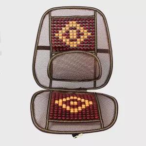 7day 원목 더블 자동차 등받이 시트(다크브라운)여름차량 통풍카 차량용 카시트 좌석 방석세트 망사 택시