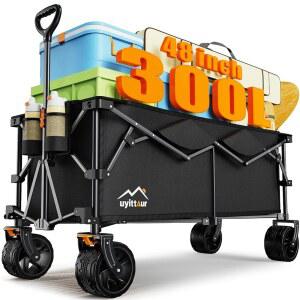 유이투어 300L 초대형 접이식 왜건 확장 용량 48인치 440파운드 올터레인 적재 대형