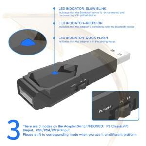 [호환품]USB 무선 컨버터 컨트롤러 게임패드 게임 어댑터 (PS4 PS3 스위치 PC용)