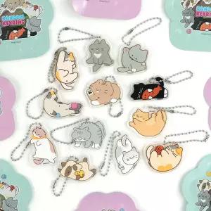 냥냥 랜덤 아크릴 키링 1탄-24EA캐릭터팬시 문구 패션소품 어린이액세서리 유아동 캐릭터링