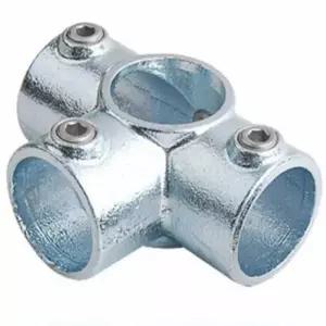 다용도 파이프클램프 실버 조인트 목공스텐파이프클램프 고정 이중 연결 원형 스테인레스 용공구