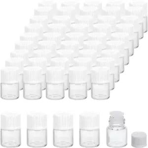 파티킬 1ml 에센셜 오일 병 50개 오리피스 리듀서 샘플 바이알 스크류 캡 보관 용기 스타일 1 화이트