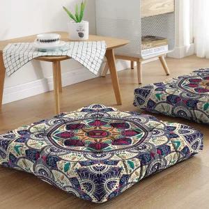 만다라 명상 쿠션 보호 매트 바닥에 앉을 수 있는 베개 가정과 실외에 요가 액세서리를 위한 정사각형 시트