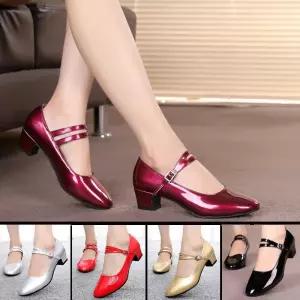 구두 낮은굽 댄스화 라틴 스포츠댄스화 발편한 라인댄스신발 사교 여성댄스화