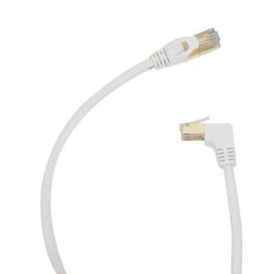 RHCXCYTJ Cat6 이더넷 케이블 90도 하향 직각, PC, 라우터, 모뎀, 프린터, TV 박스용 직각 케이블, 24 AWG FTP 네트워크 흰색(하향 각도, 6.6피트)