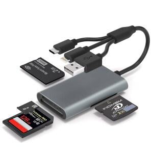 메모리 스틱 프로 듀오 어댑터 - iPhone 16 / 15 14 iPad PC Android MAC, Lightning /USB-C USB-A 멀티 카드 리더 디지털 카메라 4 in 1 SD /TF /MS /XD 소니 사이버샷