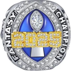 장난꾸러기 이글 2025 판타지 풋볼 챔피언십 링 - 스포츠 팬을 위한 디스플레이 박스가 있는 FFL 트로피