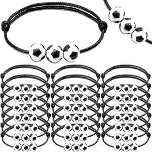 축구 야구 농구 소프트볼 비즈가 달린 아오쿠오 30PC 스포츠 테마 참 팔찌 파티 조절 가능한 영감 선호