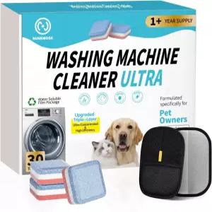 2-in-1 반려동물 털 제거 키트 세탁기 클리너 정제 및 고양이와 개를 위한 재사용 가능한 장갑 고집스러운