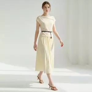 [인베스트] 보트 넥 니트 배색 벨트 셋 원피스_IN6M3OP3431