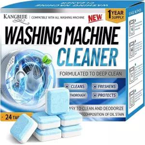 퓨레소크 배스 24팩 세탁기 디스칼러 클리너 정제 전면 탑로드 정화 안전 딥 클린으로 석회질 냄새 잔여물