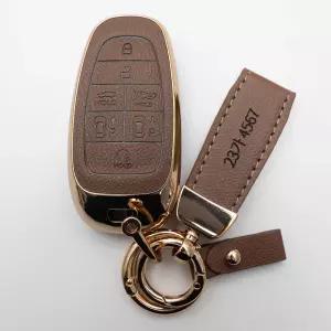 양면각인 팰리세이드 더뉴그랜저 싼타페TM 투싼NX4 넥쏘 쏘나타 리모콘 가죽 차키케이스 커버 7버튼 스트랩