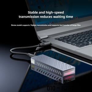 M.2 NVMe SSD 외장 케이스 어댑터 알루미늄 USB C 3.1 Gen2 10Gbps PCIe 박스 (2230/42/60/80 M Key