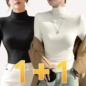 [라일리여성의류] Rly 데일리 여자 폴라티 레이어드 스판 이너 목티 여