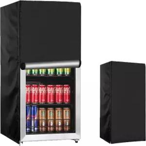 음료 냉장고 커버 20 W x D 34 H 3.2컵피트 냉장고/미니 600D 옥스포드 세척 가능 재사용 전면 개봉 블랙