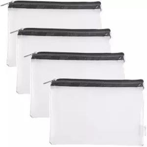 어그버니 지퍼 클리어 비닐 은행 입금 유틸리티 도구 가방 체크 지갑 머니 정리함 파우치 4팩