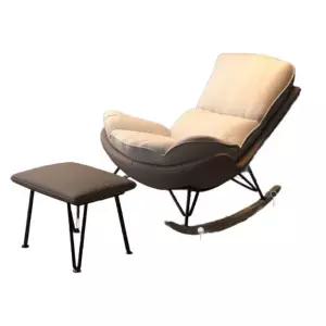 수유 흔들의자 스툴 안락 1인소파 풋스툴포함 벨벳 거실 회사 스웨이드 소파 다크블루 인용