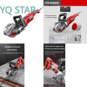 벽돌 절단용 콘크리트 슬로팅 머신 220V 수력 방진 그루버 레이저 가이드 원형 톱 도구 포함