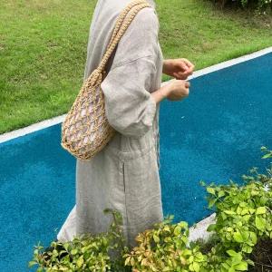 미니 니트백 손뜨개 여름 그물가방 네트 손가방 3종왕골 라탄 여성 그물 숄더 빅숄더 빅백 휴양지패션 바캉