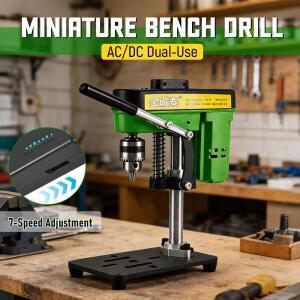 휴대용 미니 벤치 드릴 프레스 7단 AC/DC 겸용 고정밀 머신 가정, 및 작업장용 데스크탑
