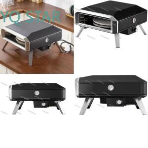 16인치 자동 회전식 야외 가스 오븐 그릴, 정원 파티오 뒷마당 바베큐 요리용, 스테인리스 버너 포함