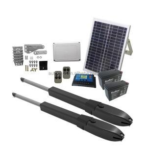 블랙 자동 듀얼 암 스윙 게이트 오프너 키트 솔라 도어 오퍼레이터