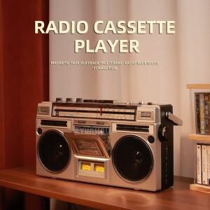 레트로 휴대용 카세트 플레이어, 라디오, USB 플래시 드라이브, 블루투스, 다기능 향수를 불러일으키는 레