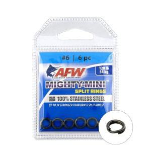 미국 낚싯줄 마이티 미니 스테인리스 스틸 스플릿 링, 황동보다 3배 더 강력하고 어부와 아웃도어맨을 위한 뛰어난 고정력 - 밝은 스틸과 건메탈 블랙 100개