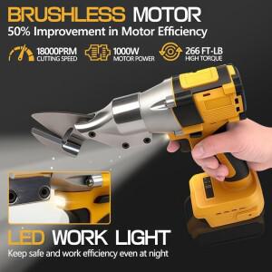 800W 무선 철판 가위 2300RPM 브러쉬리스 전기 금속 절단기 카본 스틸 커터 디월트 20V 배터리용