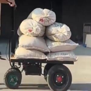 접이식 전동 플랫베드 트럭 - 500-1000kg 적재, 70×50cm 엘리베이터 탑승 가능 건축 자재 운반