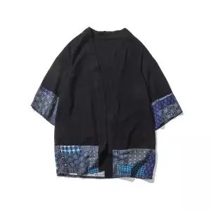 윈터솔져 남성용 여름 카디건 칠부소매 브이넥 빈티지한복 면마 빅사이즈 코트 패치 망토 데일리룩 간절기