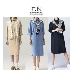 [에프엔] F.N 베이직 셔츠원피스+니트 머플러 M241