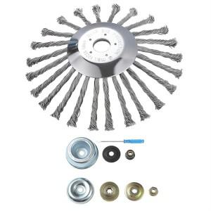 AB46-녹 제거 10인치 강철 와이어 휠 만능 정원 브러쉬 잔디 깎기 커터 도구 헤드