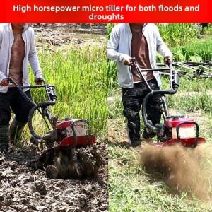 4행정 소형 경운기 농업용 4륜 구동 로터리 토양 풀기 경작용 도랑 제초기