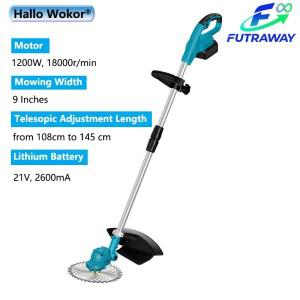 안녕하세요 WOKOR 9인치 브러쉬리스 전기 잔디 깎는 길이 조절 가능 무선 충전식 트리머 (마키타 18V 배