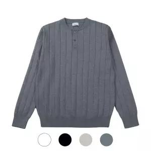 [모로엠]남성 워셔블 헨리넥 모나코 골지 니트 ROM-KN-MONACO