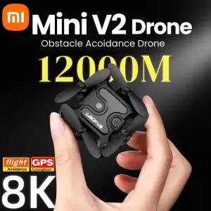 드론액세서리 Xiaomi V2 미니 드론 전문 8k HD 카메라 WIFI FPV 공기 압력 고도 접이식 Quadcopter Rc 완구