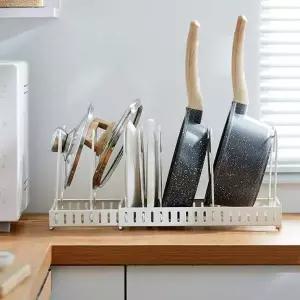 주방정리 주방 정리 선반 냄비뚜껑 후라이팬 거치대