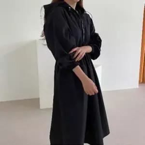 데일리원피스 아노락 일체형 후드 롱원피스 바스락 봄 허리스트링