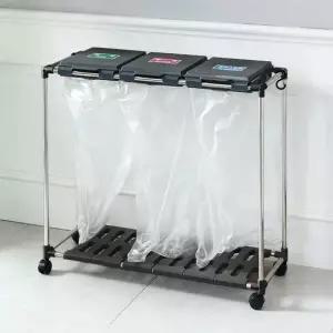 재활용 분리수거함 3단/가정용 쓰레기통 비닐 페트병