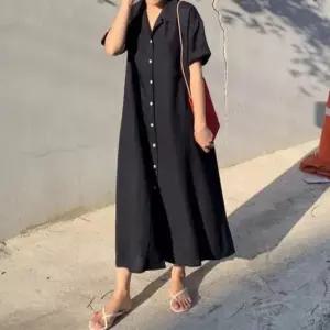 반팔원피스 루즈핏 셔츠 롱원피스 3col
