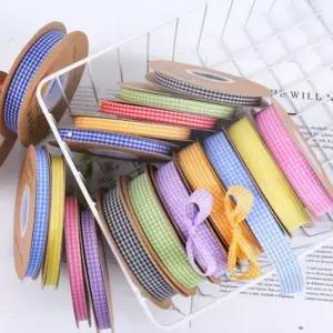 리본타이 체크리본 선물 포장 부자재 끈 공예 데코 (2cm 45M)